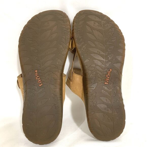Taos Women’s Perfect Sz 8 Tan Leather Flat Thong Sandals - Picture 10 of 12